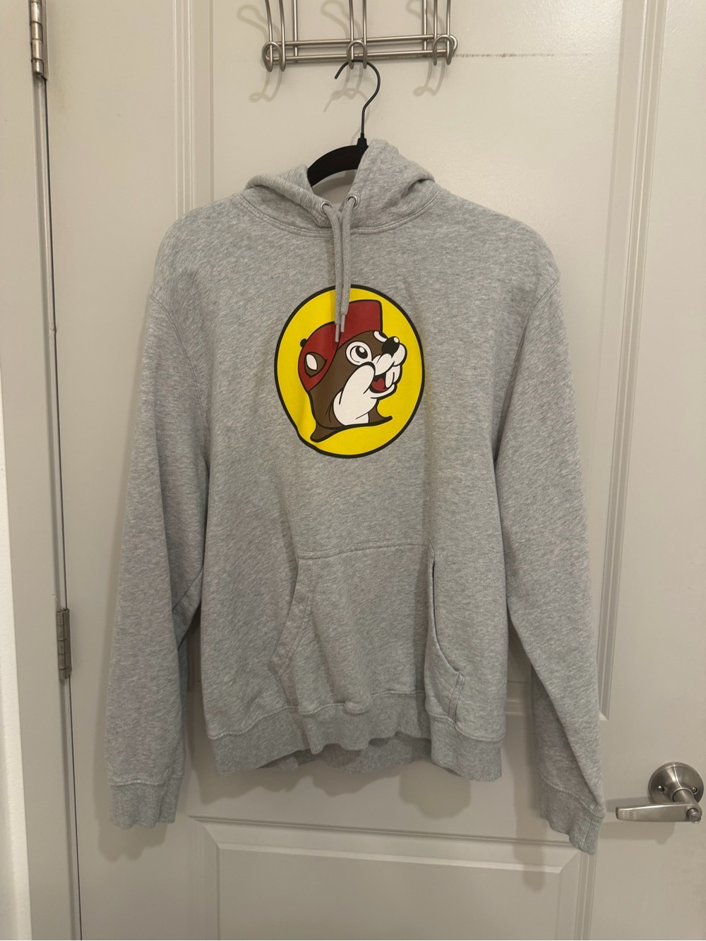 Buc-ee's Grey Pullover Hoodie with Icon Logo